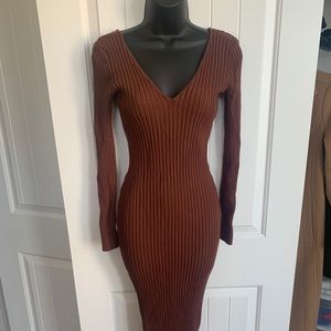 Chocolate ribbed body con